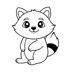 Cute vector illustration raccoon doodle for toddlers worksheet