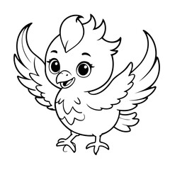 Vector illustration of a cute phoenix drawing for toddlers book
