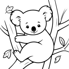 Simple vector illustration of Koala doodle for toddlers worksheet