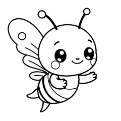 Simple vector illustration of BumbleBee drawing for children page