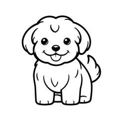 Simple vector illustration of Havanese drawing for children page