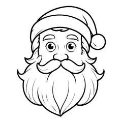 Vector illustration of a cute Santa drawing for toddlers coloring activity