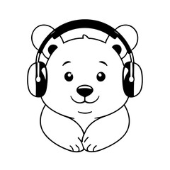 Cute vector illustration Bear for children colouring activity