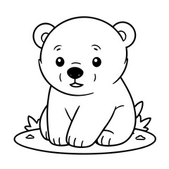 Cute vector illustration Polarbear doodle for toddlers coloring activity