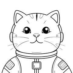 Cute vector illustration Cat doodle for toddlers coloring activity