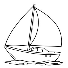 Cute vector illustration SailBoat for kids colouring worksheet