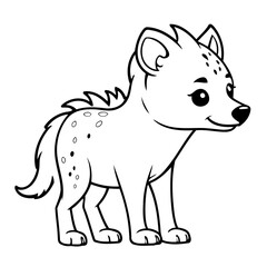 Simple vector illustration of Hyena outline for colouring page