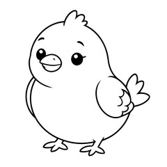 Vector illustration of a cute Bird doodle for kids coloring worksheet