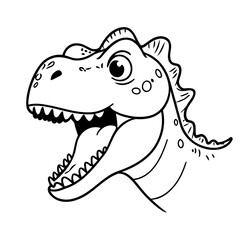 Cute vector illustration Dino drawing for kids page
