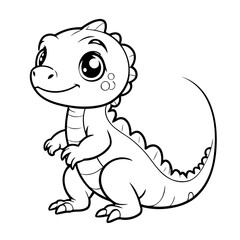 Vector illustration of a cute Lizard drawing for kids colouring activity