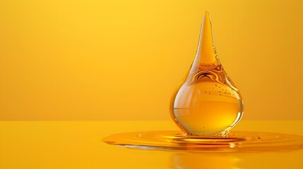 Dedications Glow A Vivid D Render of a Single Drop of Sweat on a Bright Yellow Background