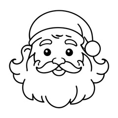 Cute vector illustration Santa doodle for kids coloring worksheet