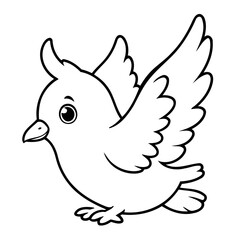 Simple vector illustration of dove drawing for toddlers book