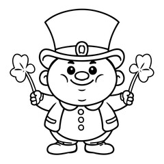 Vector illustration of a cute StPatricks doodle for children worksheet