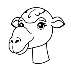 Simple vector illustration of Camel drawing for kids colouring activity