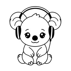 Cute vector illustration Koala doodle for children worksheet