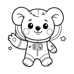 Vector illustration of a cute Koala doodle for children worksheet