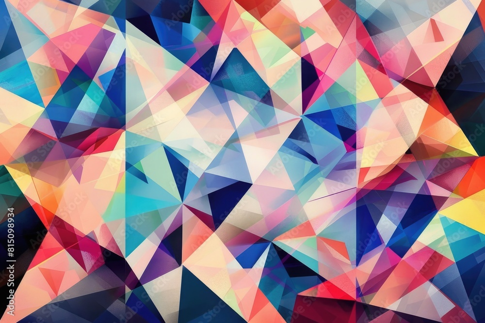 Aufkleber Abstract background with colorful triangles, suitable for various design projects