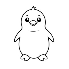 Simple vector illustration of penguin drawing for toddlers book