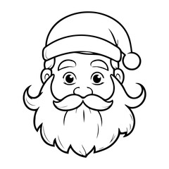 Simple vector illustration of Santa drawing for children page