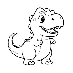 Vector illustration of a cute TRex drawing for children page
