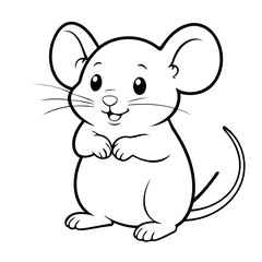 Simple vector illustration of mouse hand drawn for toddlers