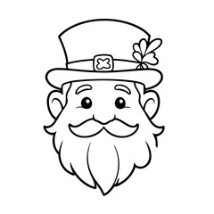 Cute vector illustration StPatricks doodle for kids coloring worksheet