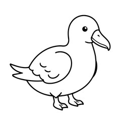 Cute vector illustration Albatross drawing for kids colouring activity