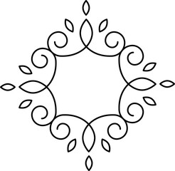 Elegancka ramka. Ozdobna ramka z motywem liści. © EmBer_graphic