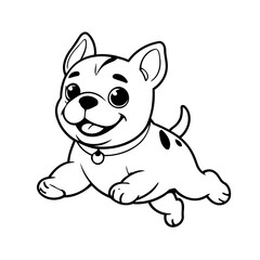 Cute vector illustration Bulldog drawing for toddlers coloring activity