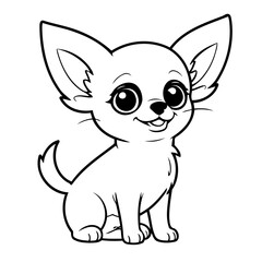 Simple vector illustration of Chihuahua for children colouring activity