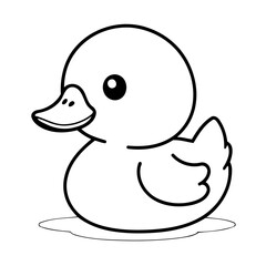 Vector illustration of a cute Duck doodle for kids colouring page
