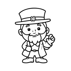 Vector illustration of a cute StPatricks doodle for toddlers worksheet