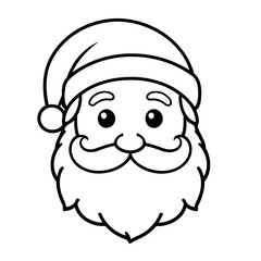 Vector illustration of a cute Santa drawing for toddlers colouring page