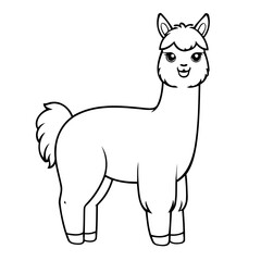 Cute vector illustration llama drawing for toddlers book