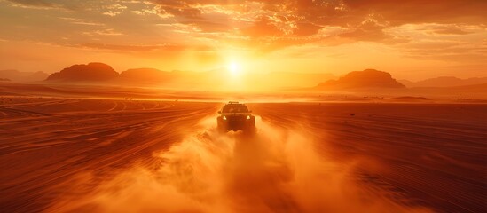 Dune Bashing Adventure x Vehicle Thrills in Arabian Desert at Sunset