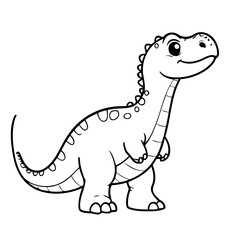 Simple vector illustration of Dino doodle for toddlers worksheet