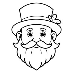 Vector illustration of a cute StPatricks drawing for colouring page