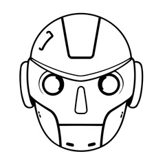 Cute vector illustration Robot for kids colouring page