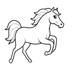 Simple vector illustration of Horse for kids coloring page