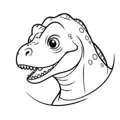 Vector illustration of a cute TRex drawing colouring activity