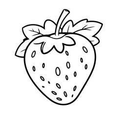 Cute vector illustration Strawberry hand drawn for kids page