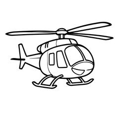 Simple vector illustration of helicopter doodle for toddlers worksheet