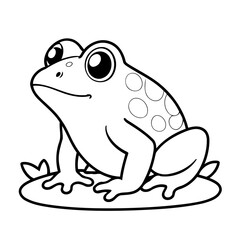 Cute vector illustration frog doodle for kids coloring worksheet