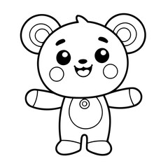 Vector illustration of a cute Toy doodle for kids coloring worksheet