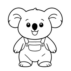 Vector illustration of a cute Koala drawing colouring activity