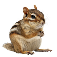 Obraz premium A chipmunk is perched on a Png background, a chipmunk isolated on transparent background