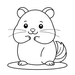 Cute vector illustration Hamster for toddlers colouring page