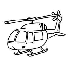 Vector illustration of a cute helicopter drawing for children page