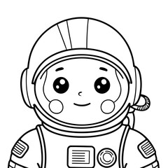Cute vector illustration Astronaut drawing for children page
